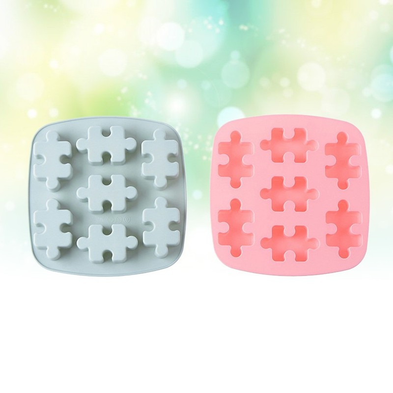 2pcs Silicone Puzzle Tray Baking Mold for Chocolate Candy Jelly