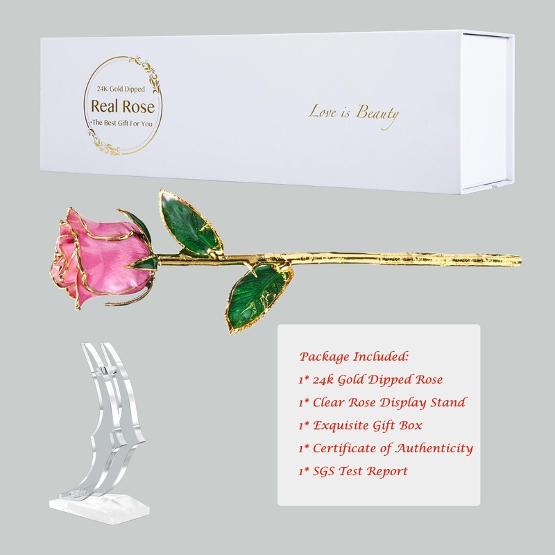 Maxspt Anniversary Rose Gift For Her Gold Dipped Rose Is Attractive Luster And gallery