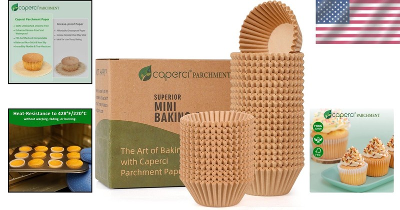 Mini Cupcake Liners (1.38 Inch) - Odorless, Non-Toxic, Grease-Proof Design gallery
