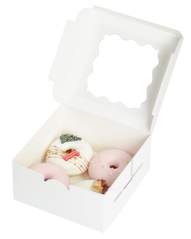 White 30-Packs Bakery Boxes with Window 6x6x3 inches Thick & Sturdy Macaroon ... gallery