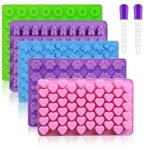Silicone Gummy Molds Set of 5, Candy Molds with 2 Droppers for 5 Shape gallery