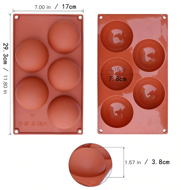 XLarge Hot Chocolate Bomb sphere ball silicone mold Desserts Cakes Mousse Jellie