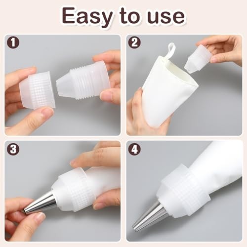 8 Pcs Couplers for Piping Bags, 4 Sizes Piping Bag Couplers for Cake gallery