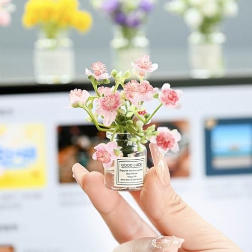 Set of 4 Cute Mini Rose Flower Vase Car Jasmine+cherry Blossom+rose+lavender gallery