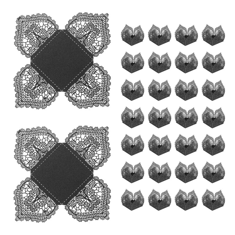 30PCS 4.1 Inch Truffle Wraps for Wedding Birthday, Black