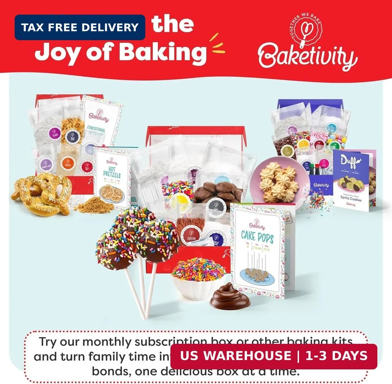 Baketivity DIY Cake Pop Baking Kit for Kids - Premeasured Ingredients, Decoratin gallery