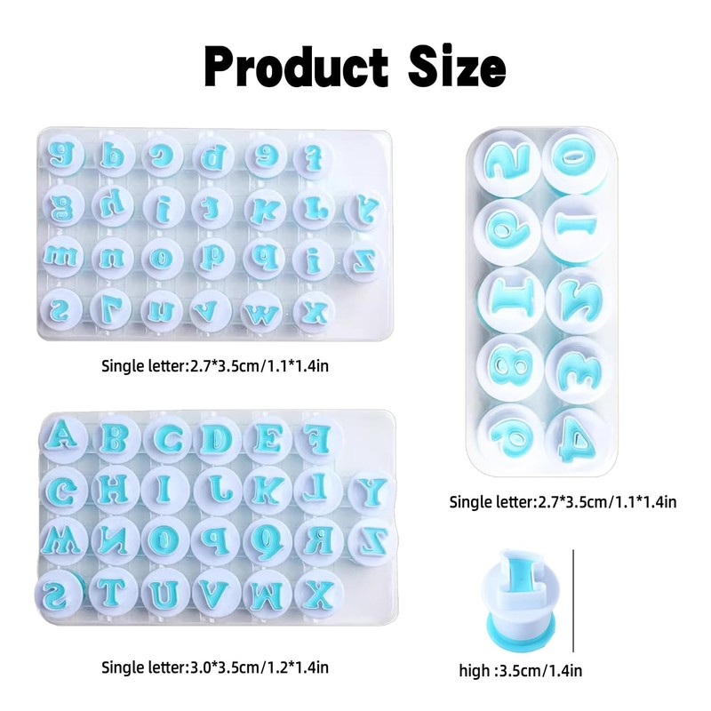 3 Set Fondant Alphabet/Letter Cutters and Number set Cake Biscuit Mold Decora... gallery