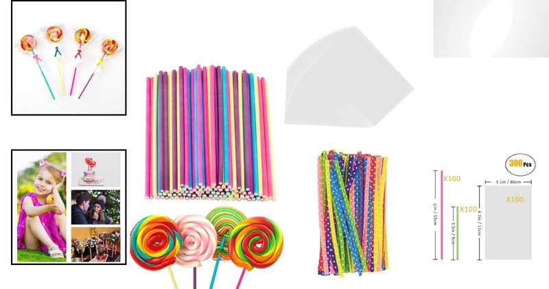 Gorgeous 300-Piece Cake Pop Accessory Set: Create Beautiful Homemade Treats gallery