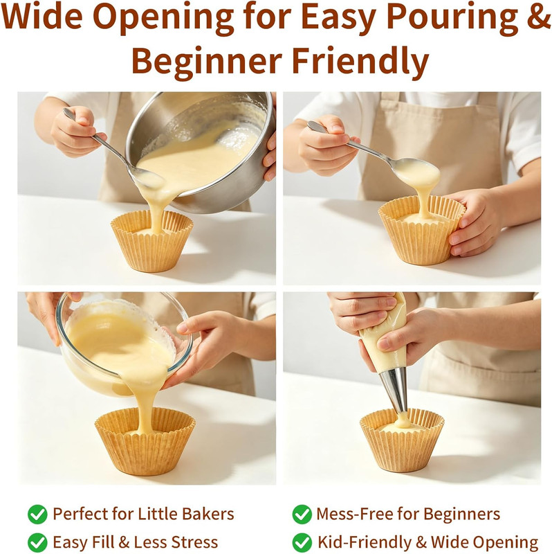 Cupcake Liners & Muffin Liners - JUMBO, NON STICK, THICK Parchment Paper for Bak gallery