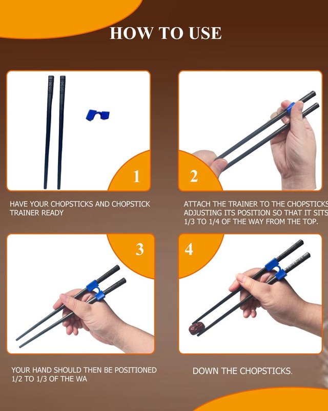 5 Pairs Reusable Training Chopsticks, 9.45 Inch Dishwasher Safe Fiberglass Ja... gallery