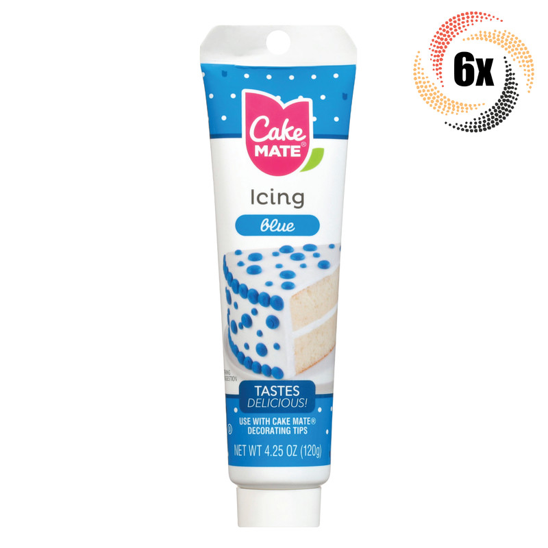 6x Tubes Cake Mate Decorating Icing | Blue | 4.25oz | Tastes Delicious