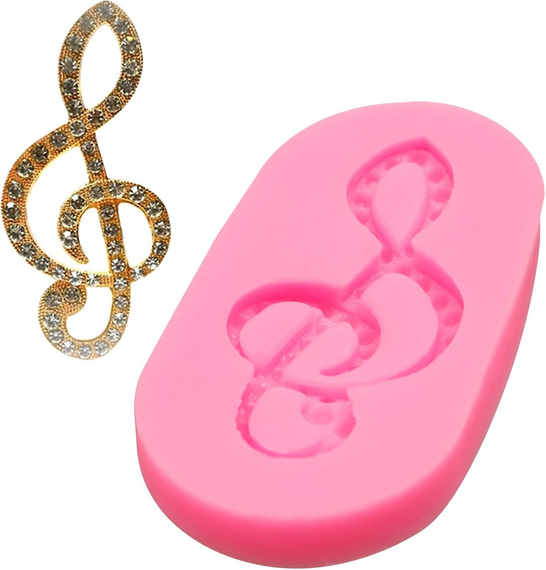 Musical Note Silicone Molds 6 Pcs, Music Theme Fondant Molds, Guitar Mini Musica gallery
