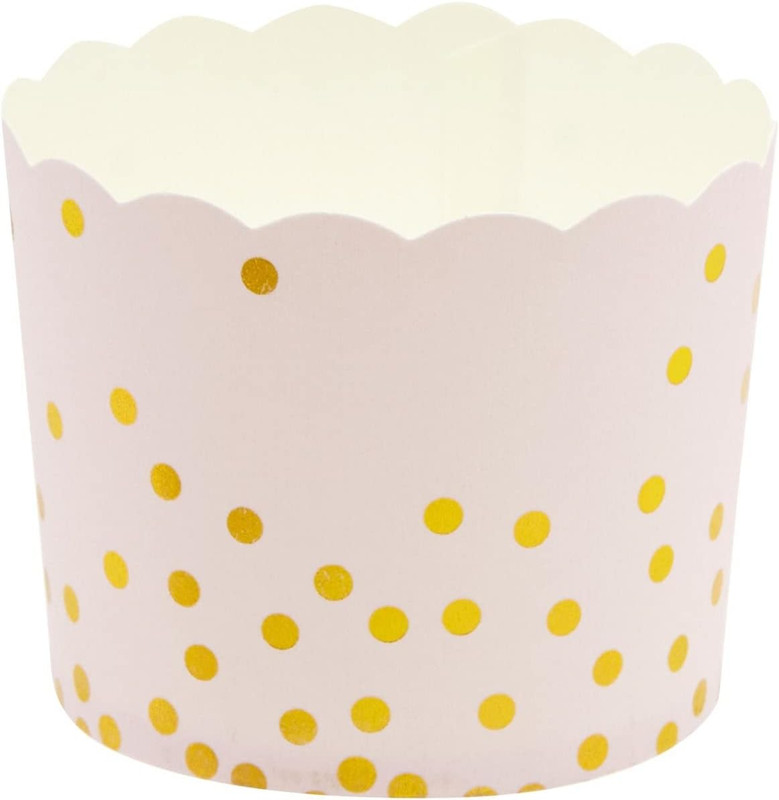 Tulip Cupcake Liners - Pink & Gold Baking Cups - Baby Shower Snack Cups - Birthd gallery