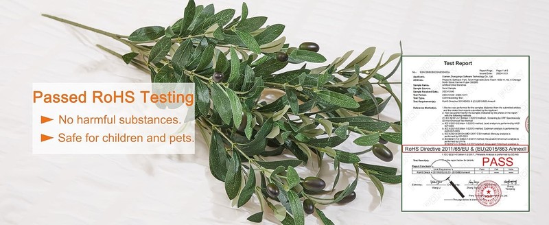 10 PCS Artificial Olive Greenery Stems Fake Plants with 72 gallery