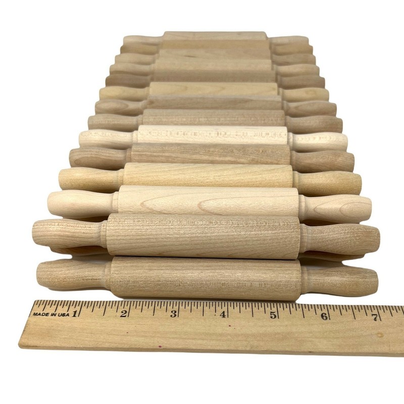 1- 7″ Wood Rolling Pin Kids Birthday Painting Activity Play Dough Rolling Pin