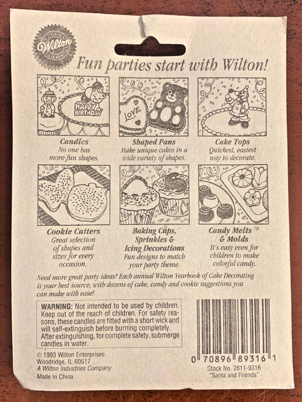 Vintage 1993 Wilton Santa And Friends Candles And Cake Decorations Toppers New! gallery