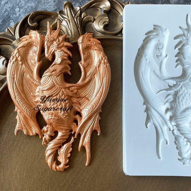 Flying Dragon Silicone Fondant Cake Mold 3D Flying Dragon Chocolate Mold