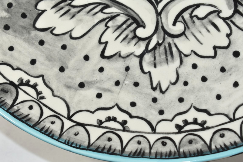 Molly Hatch Anthropologie Think Happy Thoughts Cake Stand Plate 14" Collectible gallery