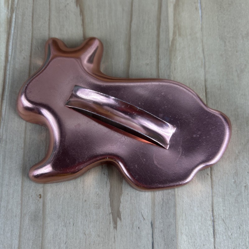 Bunny Rabbit Cookie Cutter 4” Copper Metal With Handle