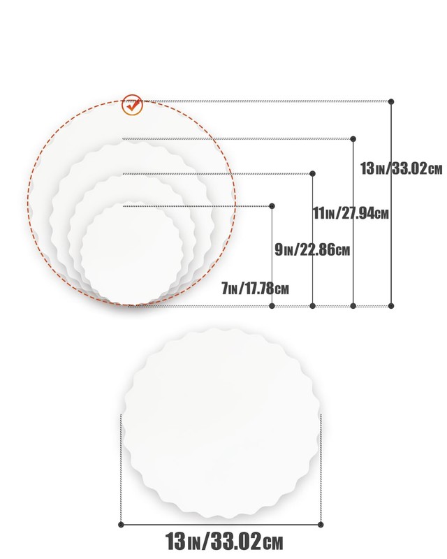 13 Inch White Wave Cake Boards Round 15-Packs Circles Rounds Base Food-Grade ... gallery