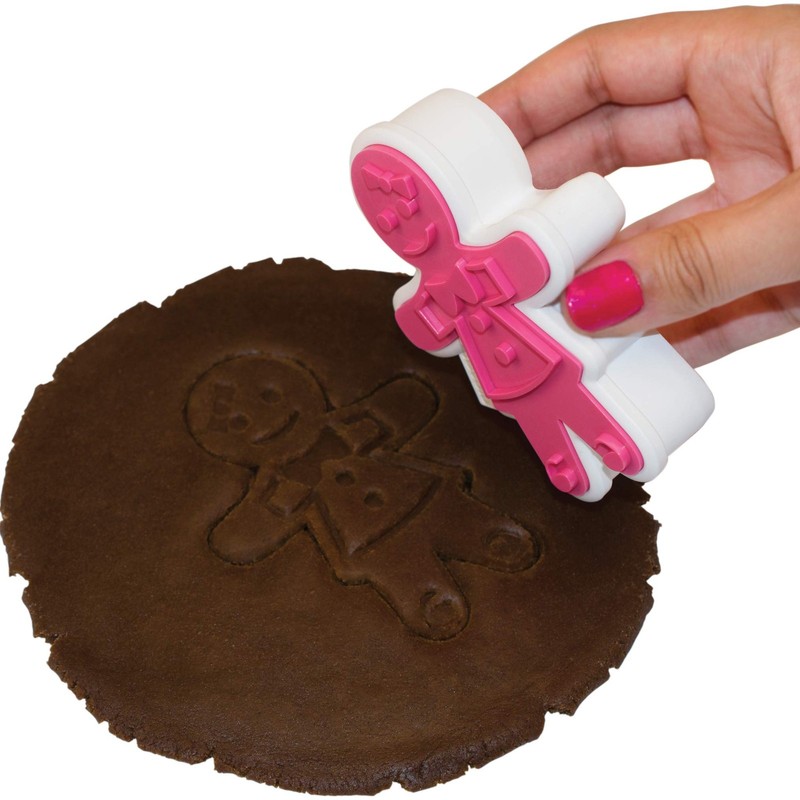 Tovolo Gingerbread, Dishwasher Safe, Set of 6 Cookie Stamps with Cutter gallery