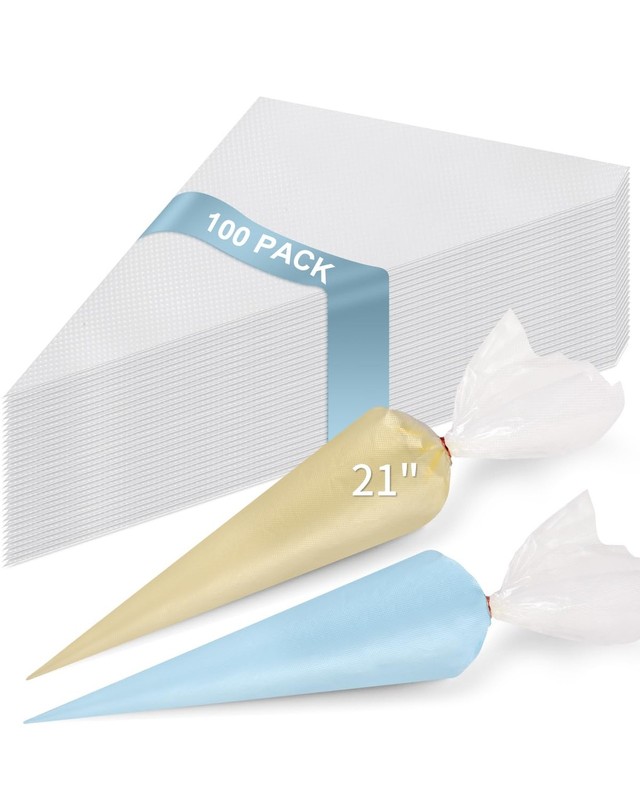 21 Inch Extra Large Piping Bags Disposable, 100 Pieces Icing Bags, Tipless Pi…