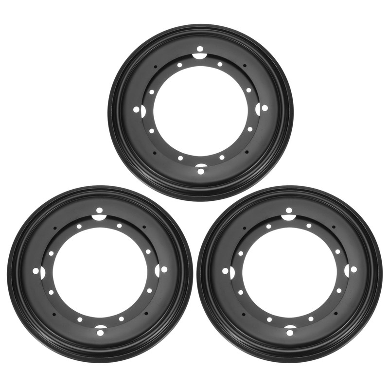 3pcs 9 inch swivel plate with bearing, black round stand holder