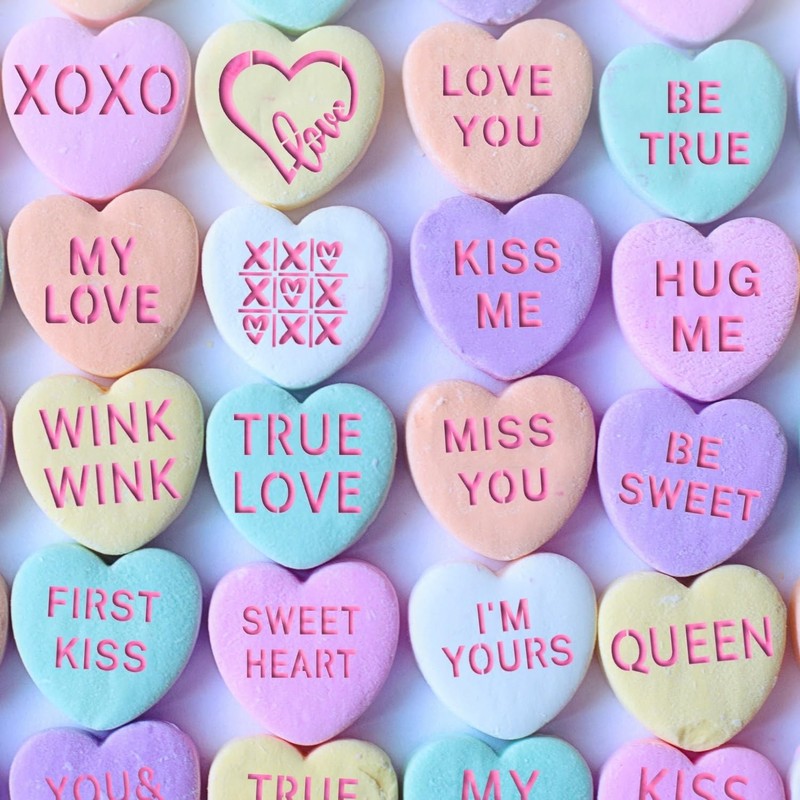 60PCS Valentine Cookie Stencils, Conversation Heart, Love Phrase, Baking Decor gallery
