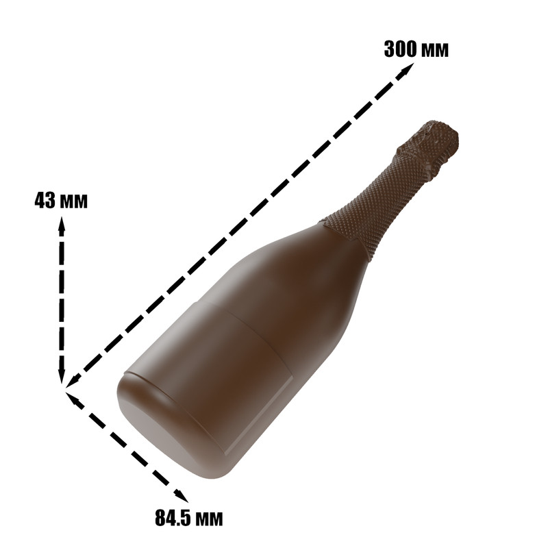 Mold for chocolate "Champagne bottle 30cm" orirginal size plastic molds for conf gallery
