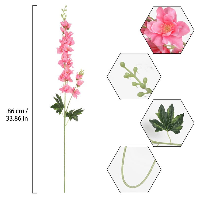 Pink Delphinium Artificial Flowers,8PCS Artificial Snapdragon Flowers 33.5'' Tal gallery