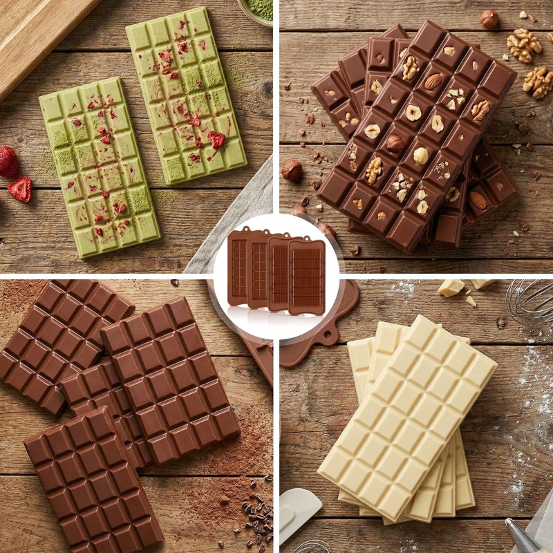 4 PCS Silicone BreakApart Chocolate Candy Protein Energy Bar Molds Baking gallery