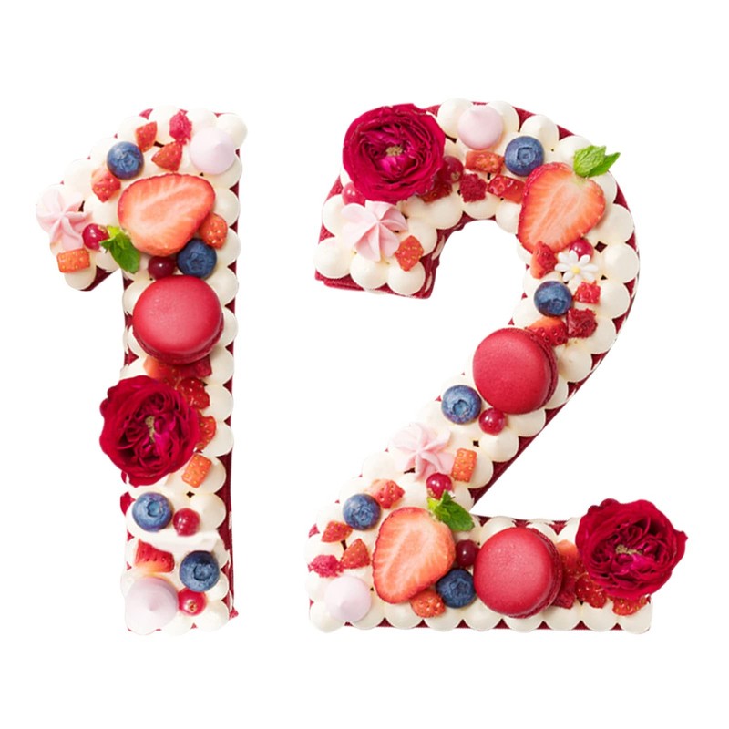 0-8 Numeral Cake Stencils Molds 12 inch Arabic Number Dessert Maker Baking
