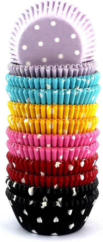 Rainbow Mini Polka Dots Cupcake Liners 300 Pcs, No Smell, & gallery