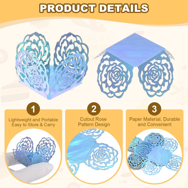 25PCS 4 Inch Truffle Wrappers for Wedding Birthday, Blue gallery
