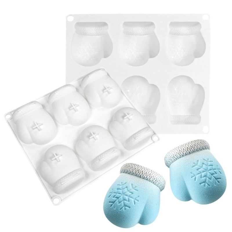Christmas Snowflake Gloves Silicone Molds for Festival Cake Baking Dessert Tool gallery