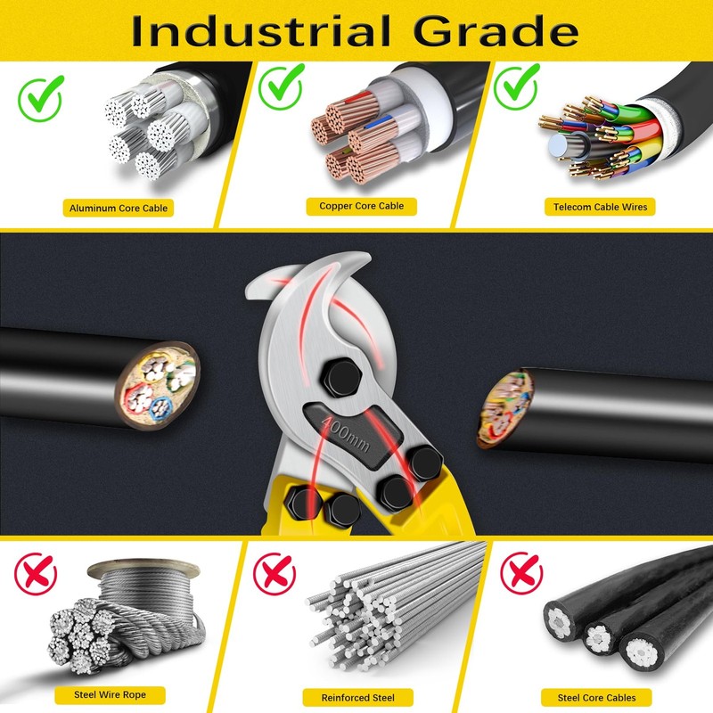 Auprex 18 Inch Heavy Duty Cable Cutter Long Handle Harden Carbon Steel Cable gallery