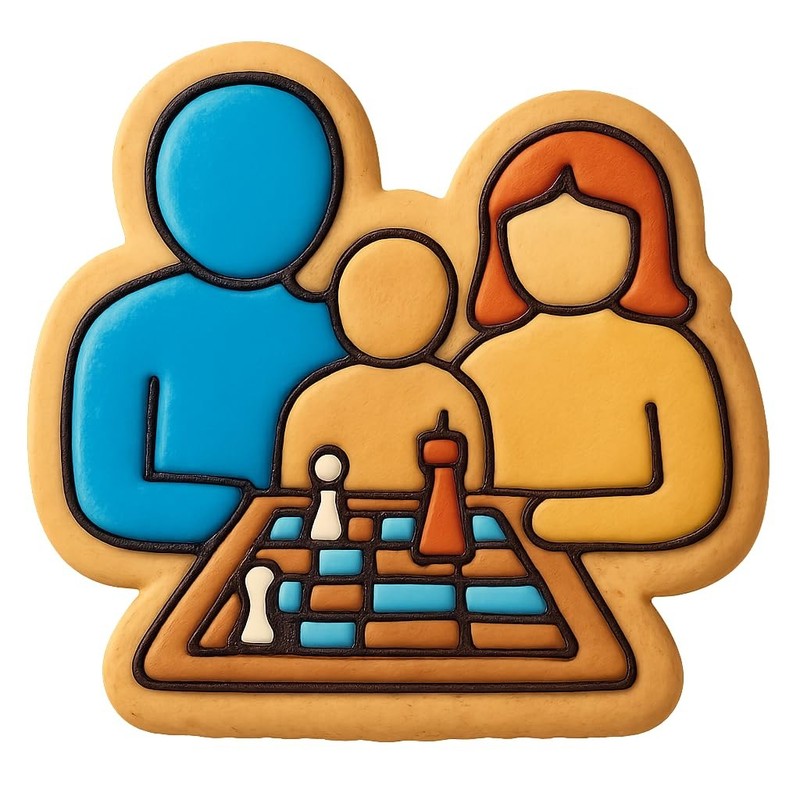 Family Chess Night Cookie Cutter & Stamp, Fondant & Clay - 4x3.3 gallery