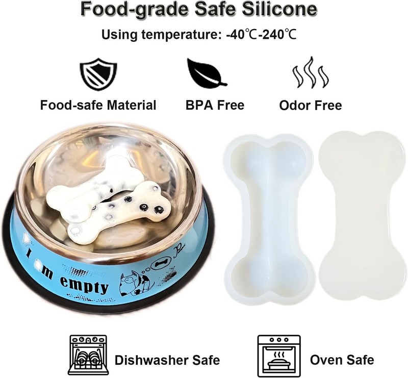 Big Bone Shape Dog Treat Molds 2 Pack, DIY Flavors for All Size Dogs. Food Safe gallery