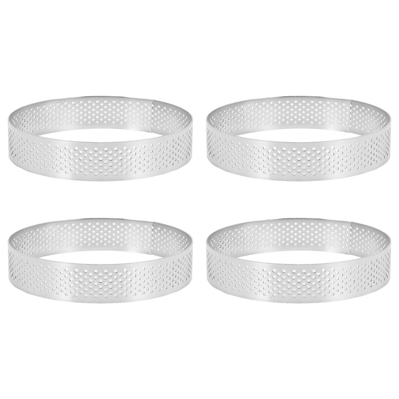 4 Pcs Circular Porous Tart Bottom Tower Pie Cake Mould Baking Tools9261 gallery