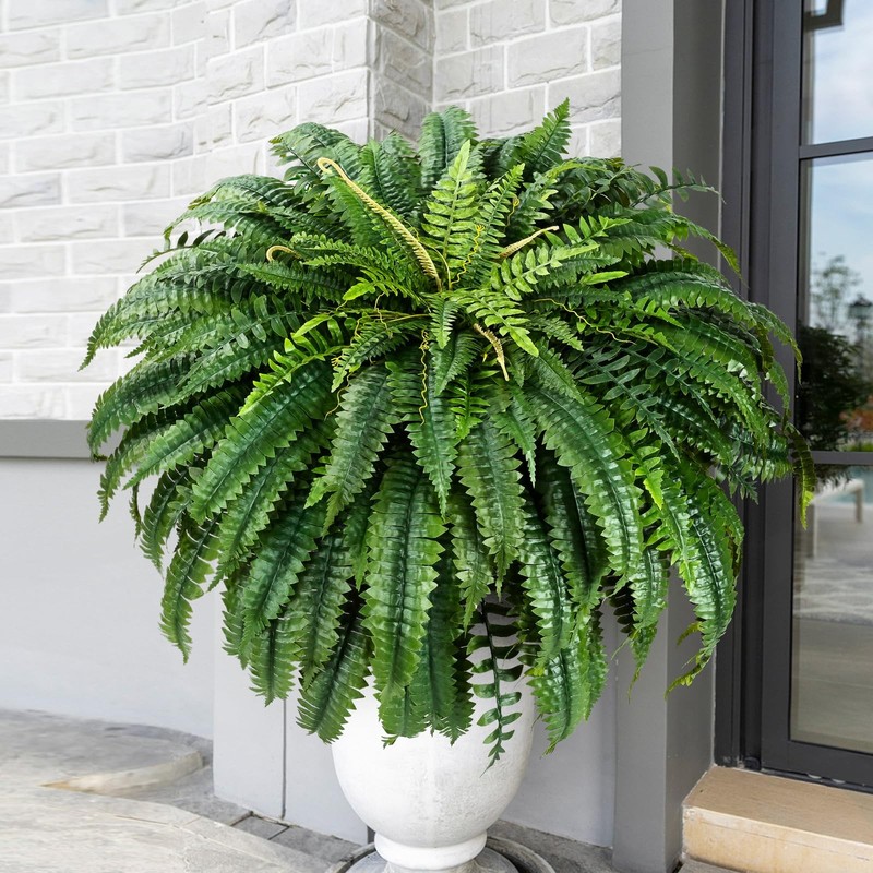 Martine Mall 2Pcs 48/ 88 Leaves Xxl Large Fake Ferns Artificial Ferns For gallery