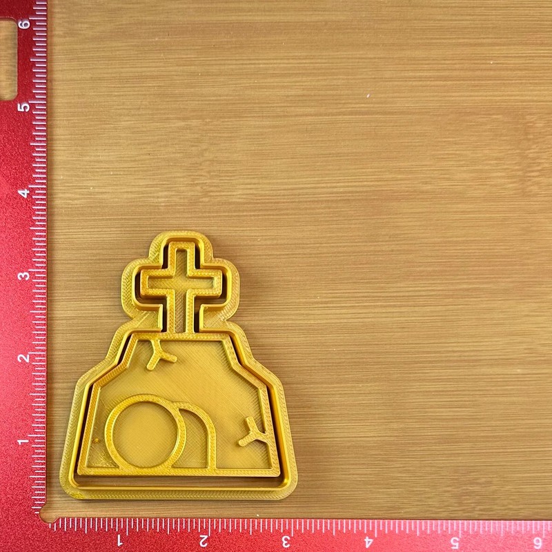 Rock with Cross - Custom 3D Printed Cookie Cutter + Stamp Combo gallery
