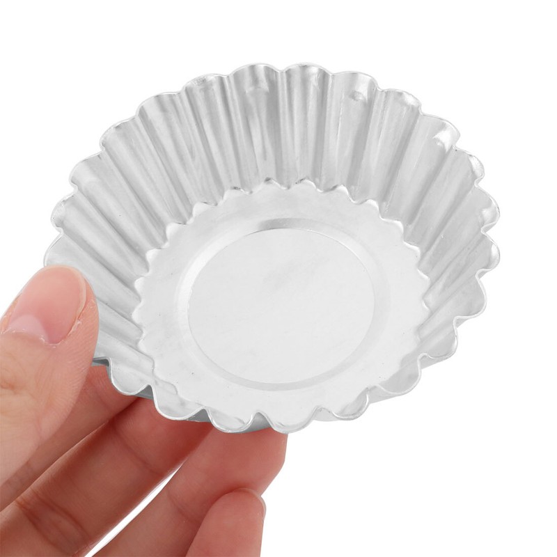 Family Kitchen Aluminium Alloy Cake Egg Tart Chocolate Baking Mold 7cm Dia 30pcs gallery