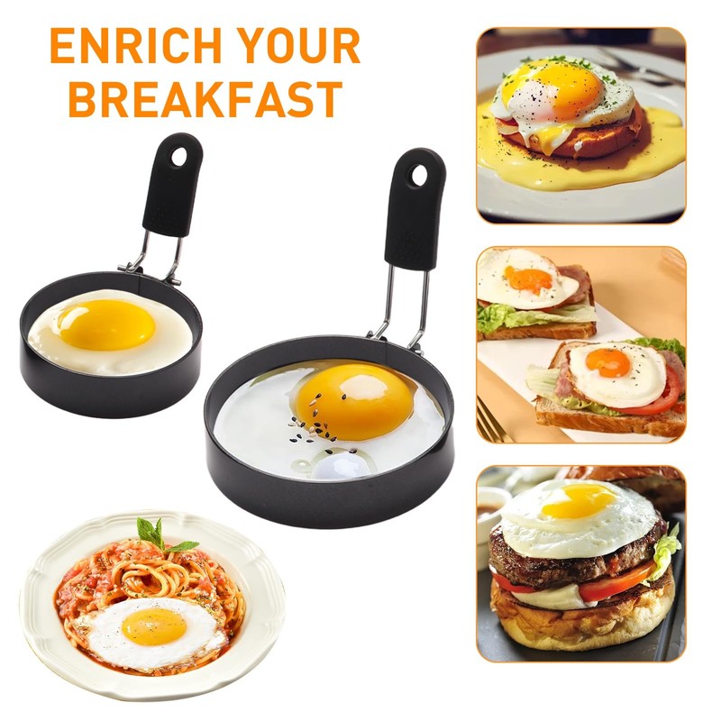 4 Pack Eggs RingsStainless Steel Round Breakfast Mold Tool CookingRound Egg C... gallery