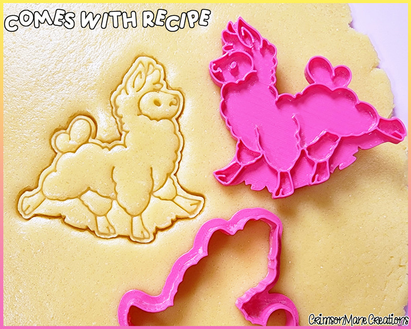 Llama Cookie Cutter, Baking Biscuit Supplies, Fondant Tool, Kids Craft Stamp gallery