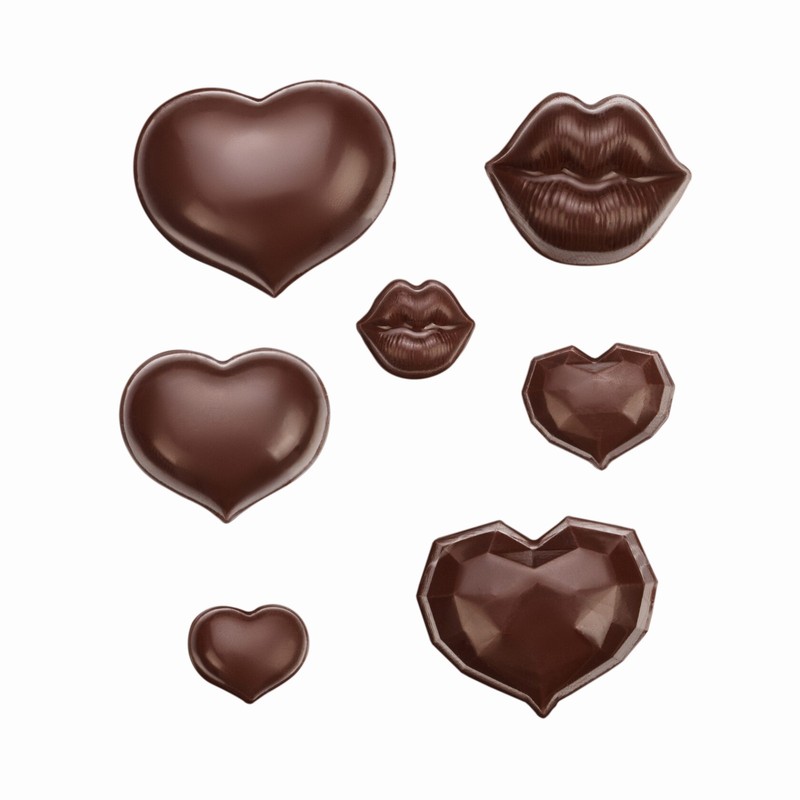 Mold for chocolate "Assorted mini hearts". Small Hearts on the Cake. gallery