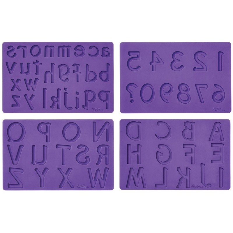 Wilton Silicone Letters and Numbers Fondant and Gum Paste Molds, 4-Piece - Ca... gallery