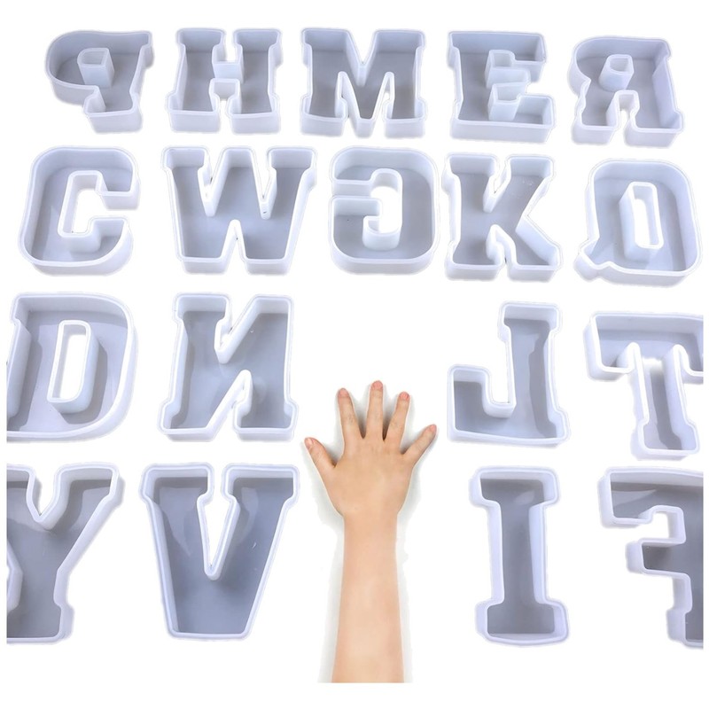 6 inch Alphabet Silicone Letter Mold – 26 Pack Resin Casting