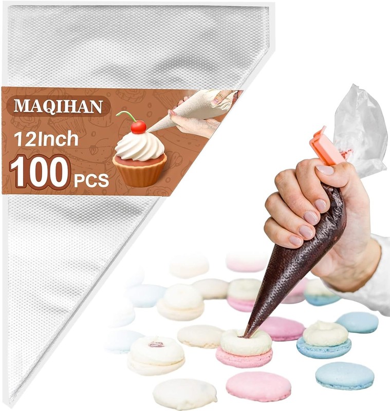 12Inch Piping Bags Disposable – 100 Pastry Bags Tipless Icing Frosting Bags