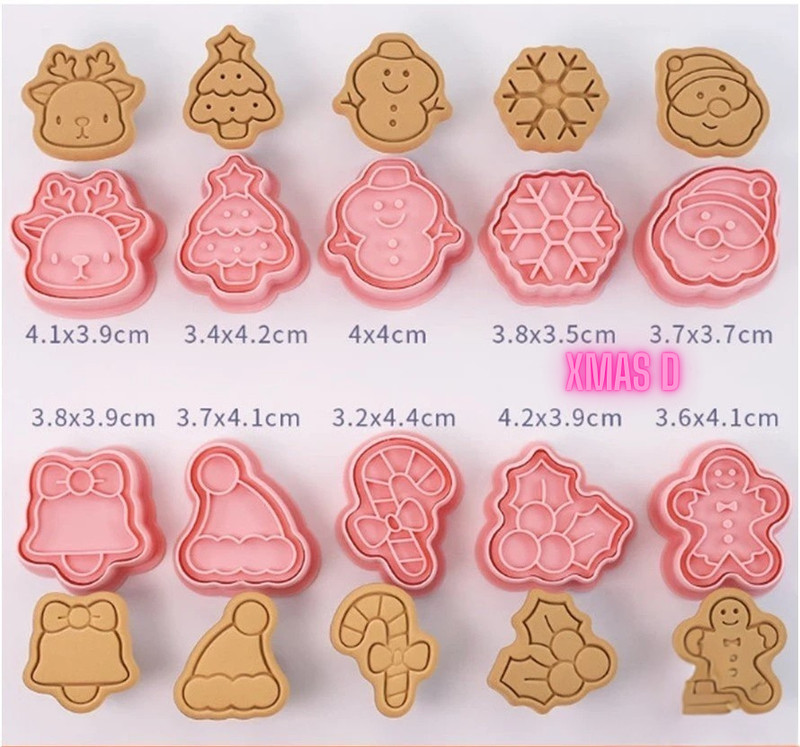 Christmas Design Cookies Cutter Festive Shape Holiday Baking Food Grade Plastic gallery