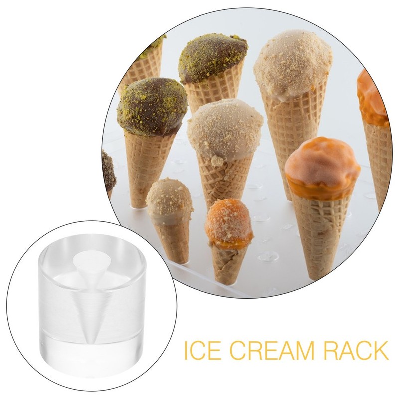 2 Pcs Cone Stand for Events Decorative Ice Cream Holders Acrylic Display gallery